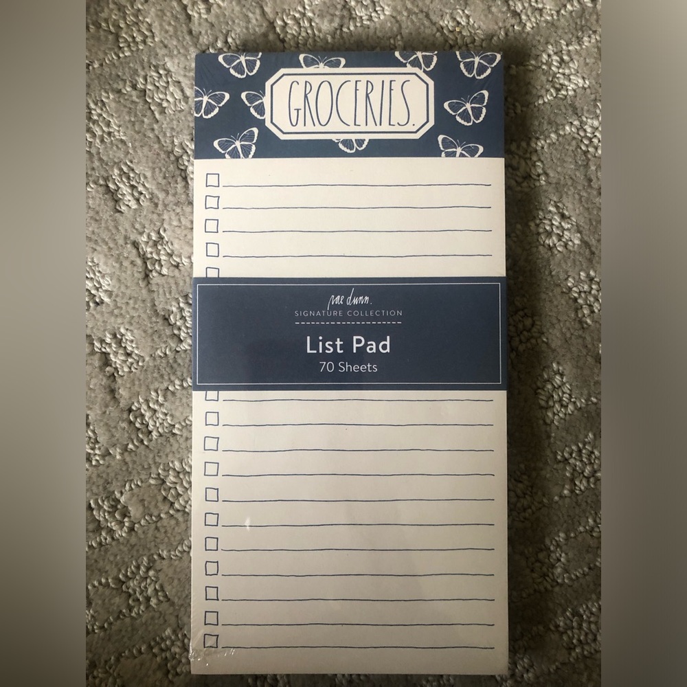 Rae Dunn GROCERIES List Pad 70 sheets